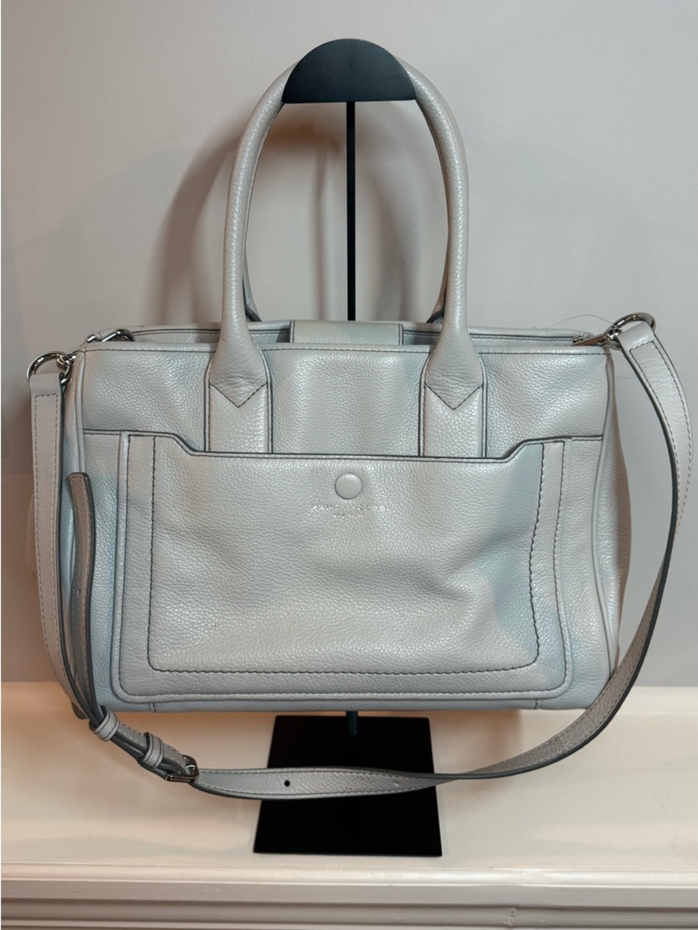 Marc Jacobs Empire City Leather Purse Light Grey